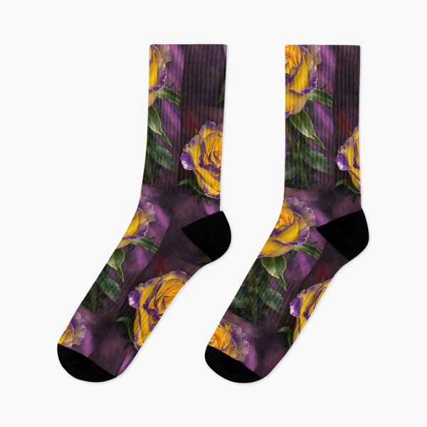 Item preview, Regal Contrast: The Bicolor Gold and Violet Rose designed and sold by Dreamy Armine Art.