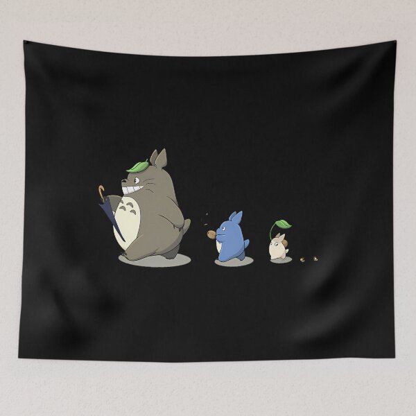 Item preview, Charming Ghibli Totoro Trio Illustration With Whimsical Forest Spirits And Cute Anime designed and sold by SusanneMartinez.