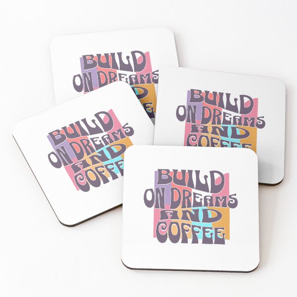Item preview, Retro Build On Dreams And Coffee Groovy 70s Typography designed and sold by aga4kids.