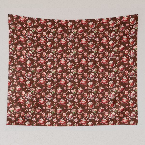 Item preview, Vintage Christmas Gingerbread and Hot Chocolate Pattern  designed and sold by LouieVanille.