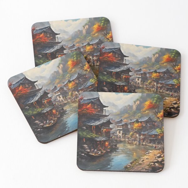 Item preview, Beautiful Asian landscape, town on the river Li in China designed and sold by Coolparrotgirl.
