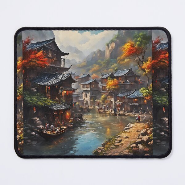 Item preview, Beautiful Asian landscape, town on the river Li in China designed and sold by Coolparrotgirl.