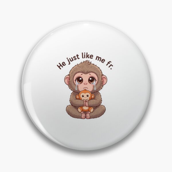 Item preview, Sad Baby Monkey Plush Sticker – “He Just Like Me Fr” designed and sold by magiquecreations.