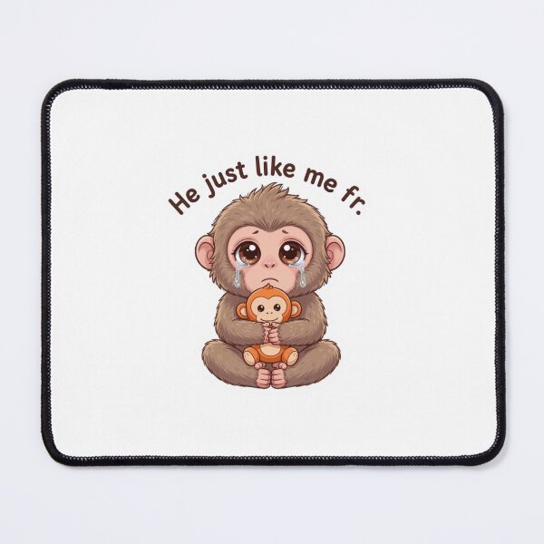 Item preview, Sad Baby Monkey Plush Sticker – “He Just Like Me Fr” designed and sold by magiquecreations.