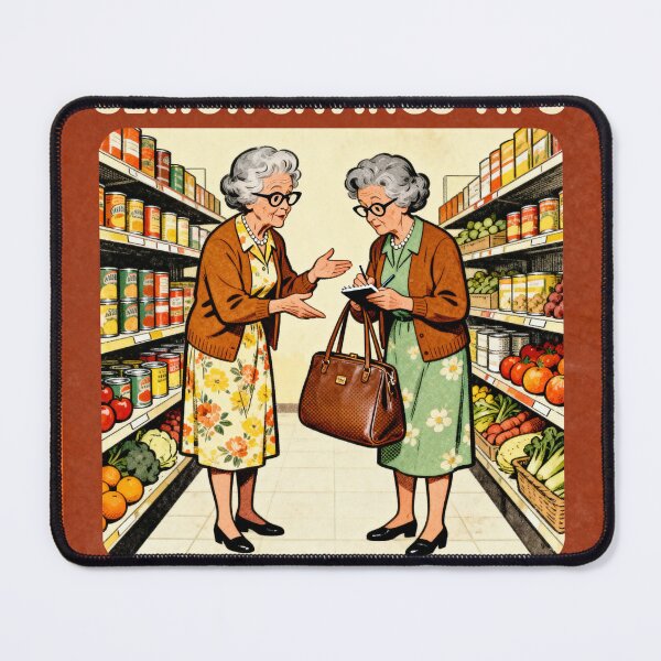 Item preview, Shoplifting Grandma Retro Parody - Dark Humor Art designed and sold by PictorialWhimsy.