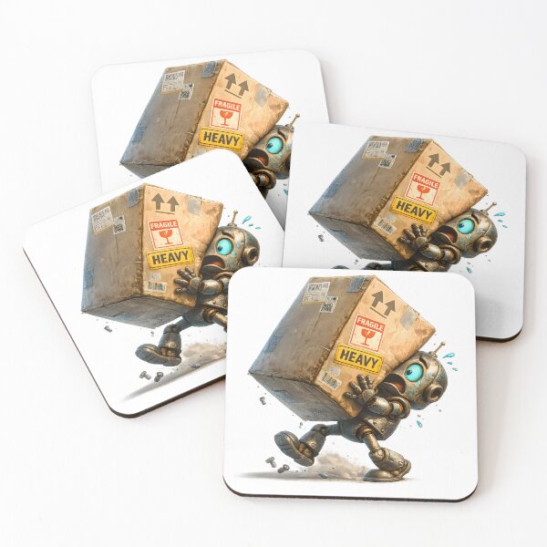Item preview, Friendly Robot Carrying a Heavy Box designed and sold by Yomere.
