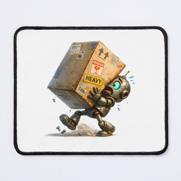 Item preview, Friendly Robot Carrying a Heavy Box designed and sold by Yomere.