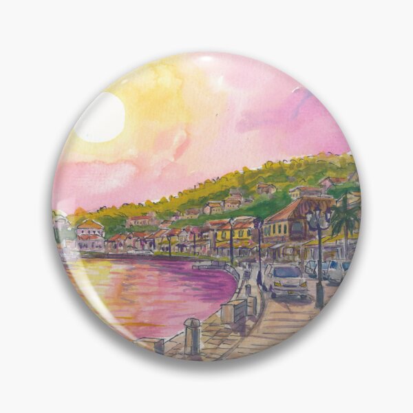 Item preview, Gustavia Harbor Painting in St Barts with Afternoon Light designed and sold by artshop77.