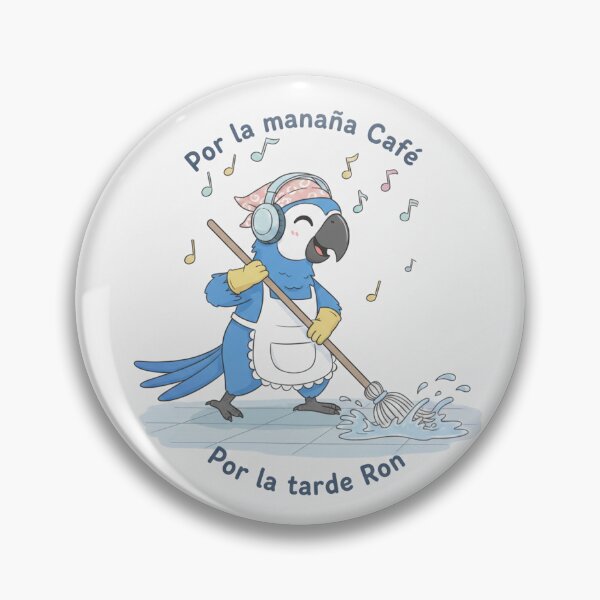 Item preview, Blue macaw cleaning its house with background music - Coffee in the morning and rum in the afternoon designed and sold by KuroBrush.