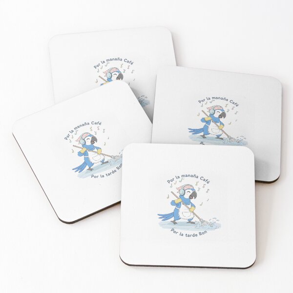 Item preview, Blue macaw cleaning its house with background music - Coffee in the morning and rum in the afternoon designed and sold by KuroBrush.