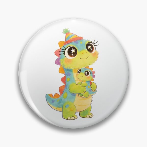 Item preview,  Rainbow Dino Mom And Baby Hug - Parent Child Dinosaur designed and sold by PrintStichCo.
