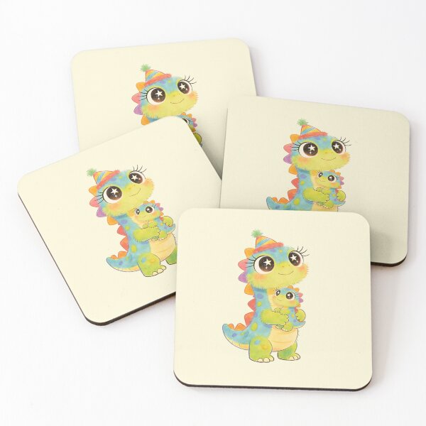 Item preview,  Rainbow Dino Mom And Baby Hug - Parent Child Dinosaur designed and sold by PrintStichCo.