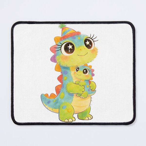 Item preview, Rainbow Dino Mom And Baby Hug - Parent Child Dinosaur designed and sold by PrintStichCo.