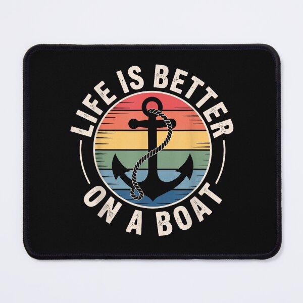 Item preview, Retro Vintage Life Is Better On A Boat Nautical Sailing Anchor Sunset designed and sold by StuZabine.