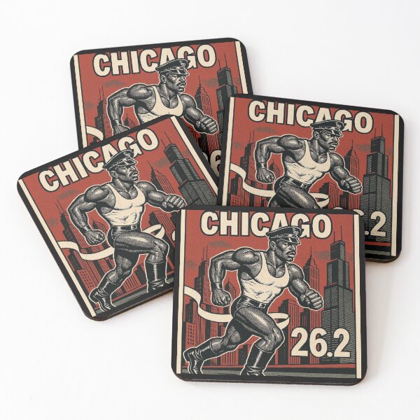Item preview, Gay Leather Daddy Marathon Runner Defiant Currency Chicago 26.2 Miles of Pride Tom of Finland Tribute Gay Pride Graphic Design designed and sold by ItsAKinkThing.
