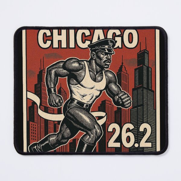 Item preview, Gay Leather Daddy Marathon Runner Defiant Currency Chicago 26.2 Miles of Pride Tom of Finland Tribute Gay Pride Graphic Design designed and sold by ItsAKinkThing.