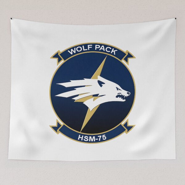 Item preview, US Navy HSM-75 Wolf Pack Squadron Insignia designed and sold by CharlieDesings.