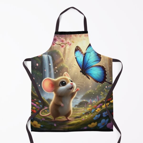 Item preview, Nature's Greeting: The Tiny Harvest Mouse and Blue Morpho designed and sold by Dreamy Armine Art.