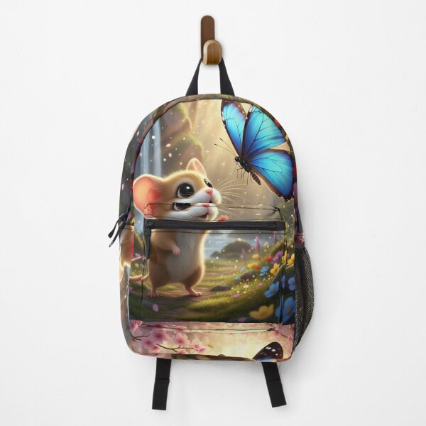 Item preview, Nature's Greeting: The Tiny Harvest Mouse and Blue Morpho designed and sold by Dreamy Armine Art.