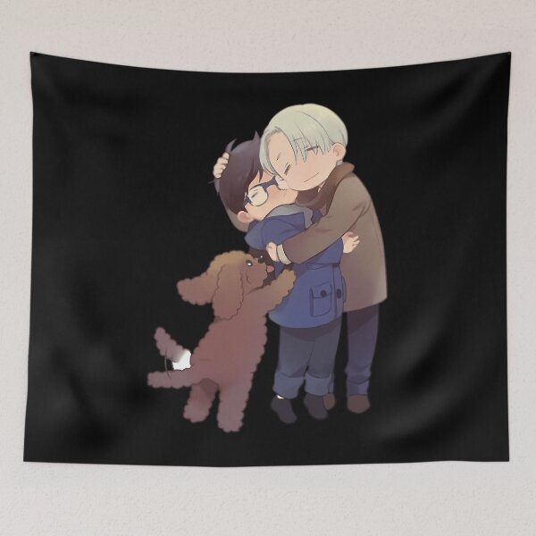Item preview, Victor And Yuri Ice Skaters Love With Dog designed and sold by SusanneMartinez.
