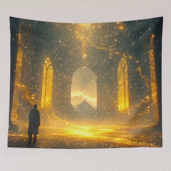 Item preview, Cinematic Art: A Wanderer Amidst Golden Aura 1 designed and sold by Gryfonarts.
