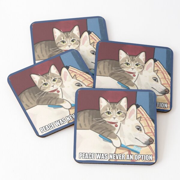 Item preview, Peace Was Never An Option - Funny Cat with Toothbrush Sticker designed and sold by ahabboud.