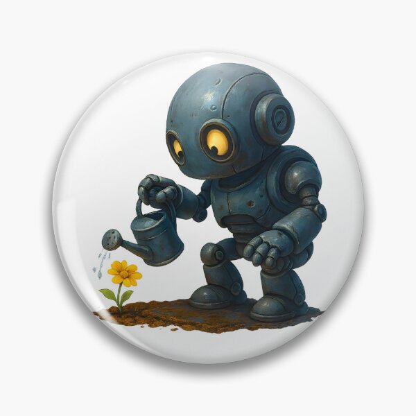 Item preview, Friendly Robot Watering a Flower designed and sold by Yomere.
