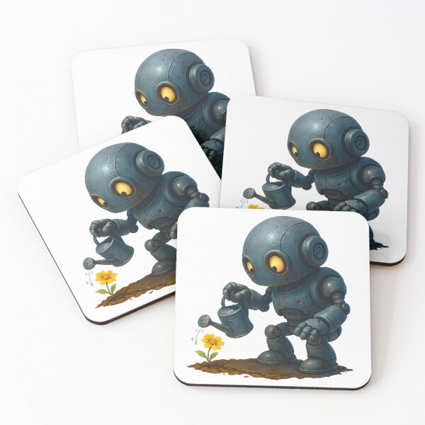 Item preview, Friendly Robot Watering a Flower designed and sold by Yomere.