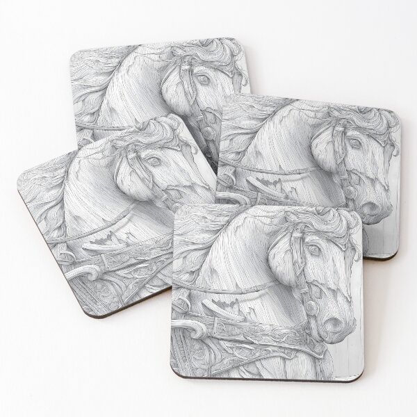 Item preview, Wood Carved Horse With Ornate Baroque Harness designed and sold by Shoot-The-Moon.