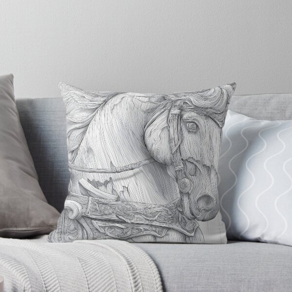 Item preview, Wood Carved Horse With Ornate Baroque Harness designed and sold by Shoot-The-Moon.