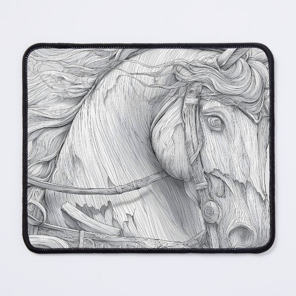 Item preview, Wood Carved Horse With Ornate Baroque Harness designed and sold by Shoot-The-Moon.
