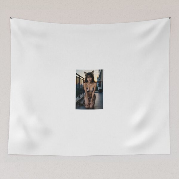 Item preview, Cat Girl in Bikini on Balcony at Dusk designed and sold by CathryneDelamort.