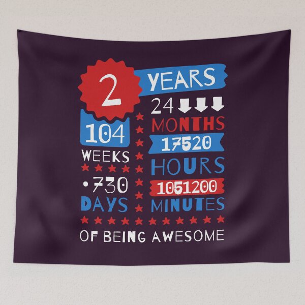 Item preview, 2 Years Of Being Awesome - 2nd Birthday Gift Ideas For His And Her designed and sold by MemWear.