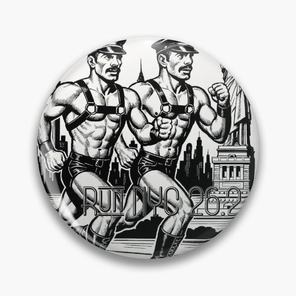 Item preview, Gay Leather Daddy Marathoners Defiant Currency Champions of Pride NYC 26.2 Tom of Finland Tribute Gay Pride Graphic Design designed and sold by ItsAKinkThing.