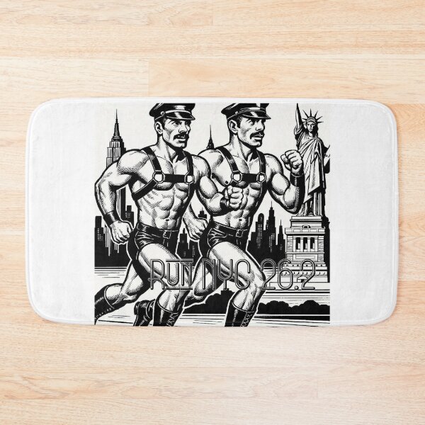 Item preview, Gay Leather Daddy Marathoners Defiant Currency Champions of Pride NYC 26.2 Tom of Finland Tribute Gay Pride Graphic Design designed and sold by ItsAKinkThing.