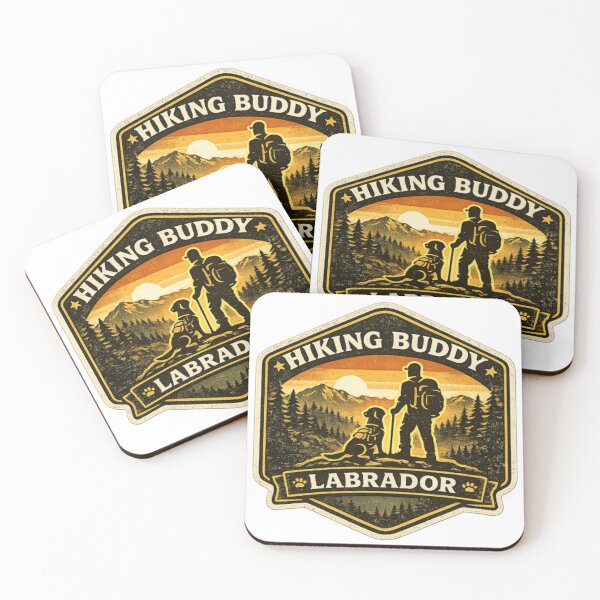 Item preview, Labrador Hiking Buddy – Retro Golden Badge | Dog Dad Outdoor Gift designed and sold by PawPrintCustom.