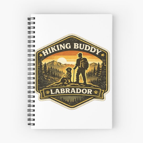 Item preview, Labrador Hiking Buddy – Retro Golden Badge | Dog Dad Outdoor Gift designed and sold by PawPrintCustom.