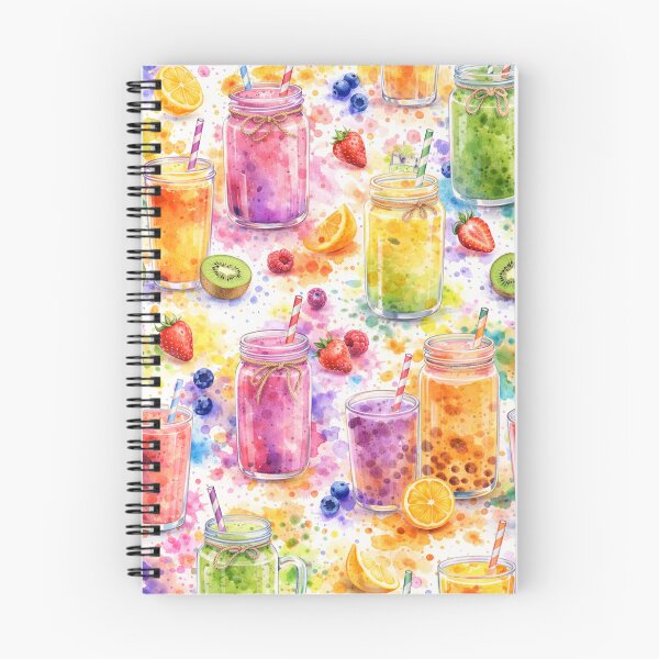 Item preview, Colorful Smoothies Watercolor Pattern – Seamless Fruit Drink Illustration designed and sold by DrizzyV.
