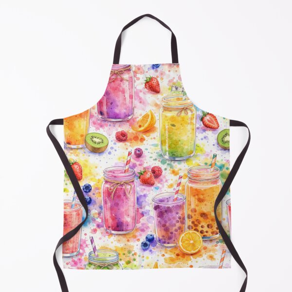 Item preview, Colorful Smoothies Watercolor Pattern – Seamless Fruit Drink Illustration designed and sold by DrizzyV.