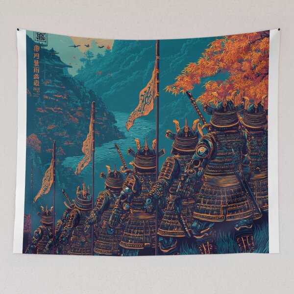 Item preview, Steampunk Samurai Army Ukiyo‑e Print | Mechanical Clockwork Warriors Art designed and sold by Vandy Fullam.