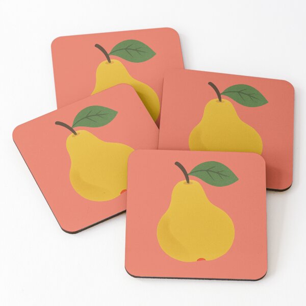 Item preview, Pear Art Print – Soft Yellow Coral Kitchen Wall Decor designed and sold by Aloloco.