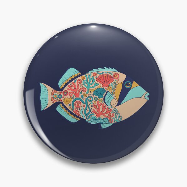 Item preview, Colorful Picasso Triggerfish – Folk Art by heidiannemorris © designed and sold by FOLK ART FUSION by heidiannemorris.