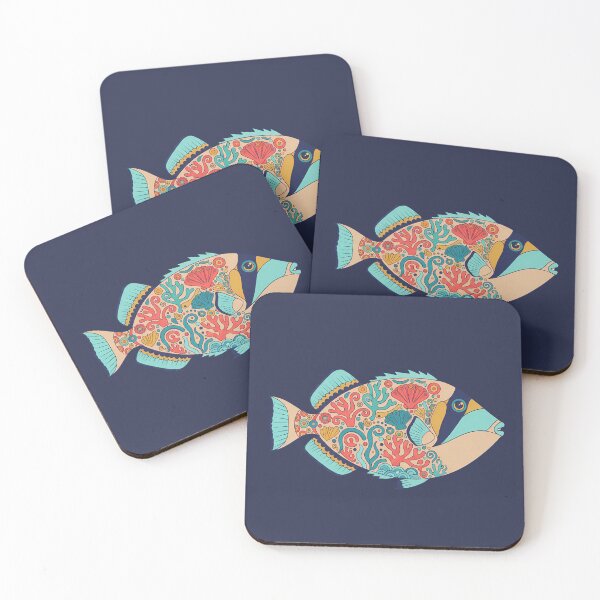 Item preview, Colorful Picasso Triggerfish – Folk Art by heidiannemorris © designed and sold by FOLK ART FUSION by heidiannemorris.