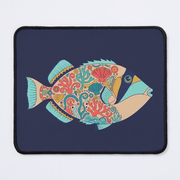 Item preview, Colorful Picasso Triggerfish – Folk Art by heidiannemorris © designed and sold by FOLK ART FUSION by heidiannemorris.