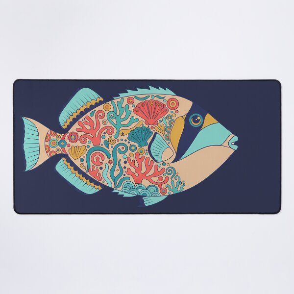 Item preview, Colorful Picasso Triggerfish – Folk Art by heidiannemorris © designed and sold by FOLK ART FUSION by heidiannemorris.