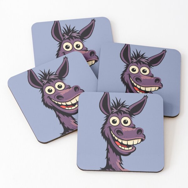 Item preview, Funny Cartoon Donkey Face – Cute Crazy Animal Character Illustration designed and sold by Stef Ringoot, cartoons and illustrations.