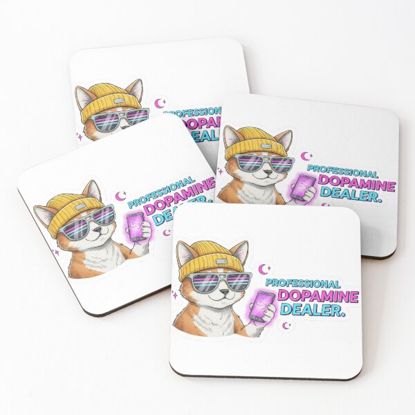 Item preview, Professional Dopamine Dealer  Shiba Sticker - tronic Doge Meme & Neon Aesthetic designed and sold by Ishqkidua.