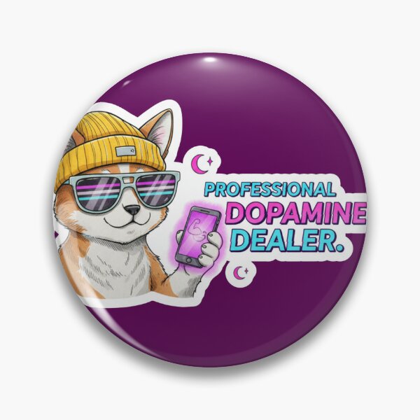 Item preview, Professional Dopamine Dealer  Shiba Sticker - tronic Doge Meme & Neon Aesthetic designed and sold by Ishqkidua.