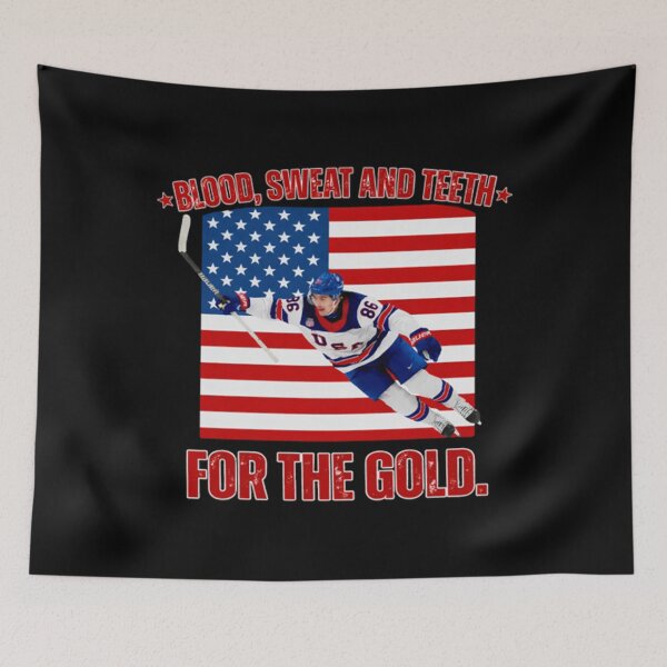 Item preview, jack hughes , blood and teeth for the gold usa hockey designed and sold by lukecas.