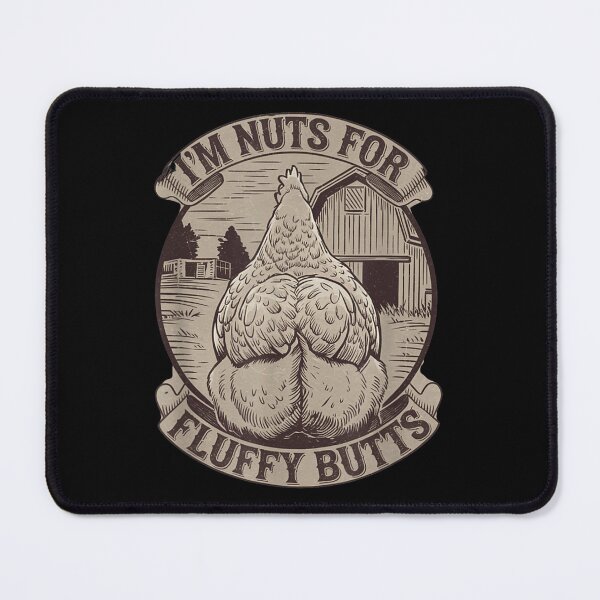 Item preview, Funny Im Nuts For Fluffy Butts Retro Farmhouse Chicken Hen Art designed and sold by NgumohaLanke.